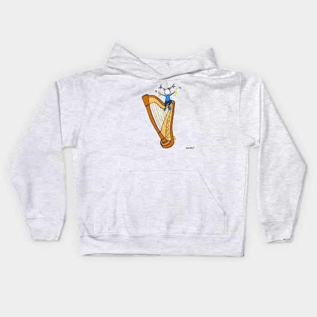 Harpist Kids Hoodie by Guastevi